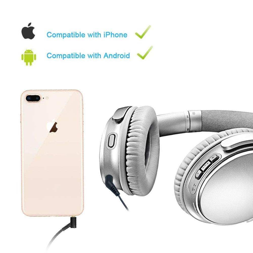 Alitutumao Replacement Audio Cable for Bose QuietComfort 3 QC3 Headphones - 4.6FT Extension Wire | High-Quality Sound | Perfect for Home, Office & Travel Use