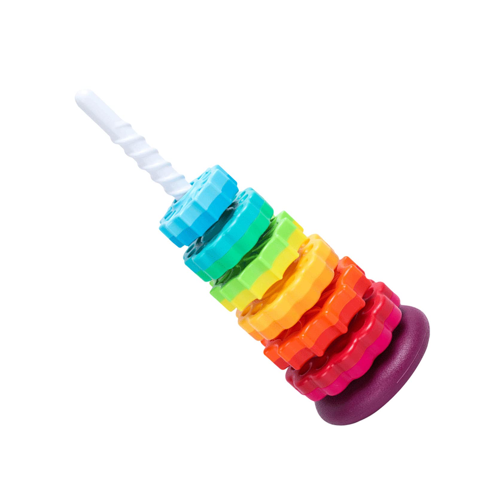 Ailopta Rainbow Spinning Stacking Toy - Baby Sensory Stacking Rings for Brain Development & Fine Motor Skills | Montessori Learning Toy for 1 Year Old Toddlers | Perfect for Playtime, Early Education & Sensory Exploration