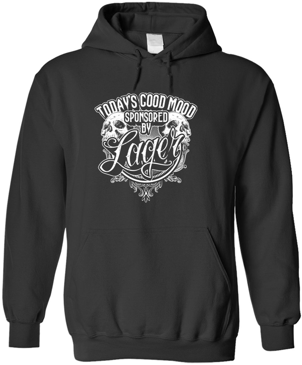 Bad Bananas Today's Good Mood Sponsored by Lager Unisex Pullover Hoodie - Soft Cotton Hooded Sweatshirt for Men & Women | Perfect for Casual Wear, Street Style & Lounge Comfort