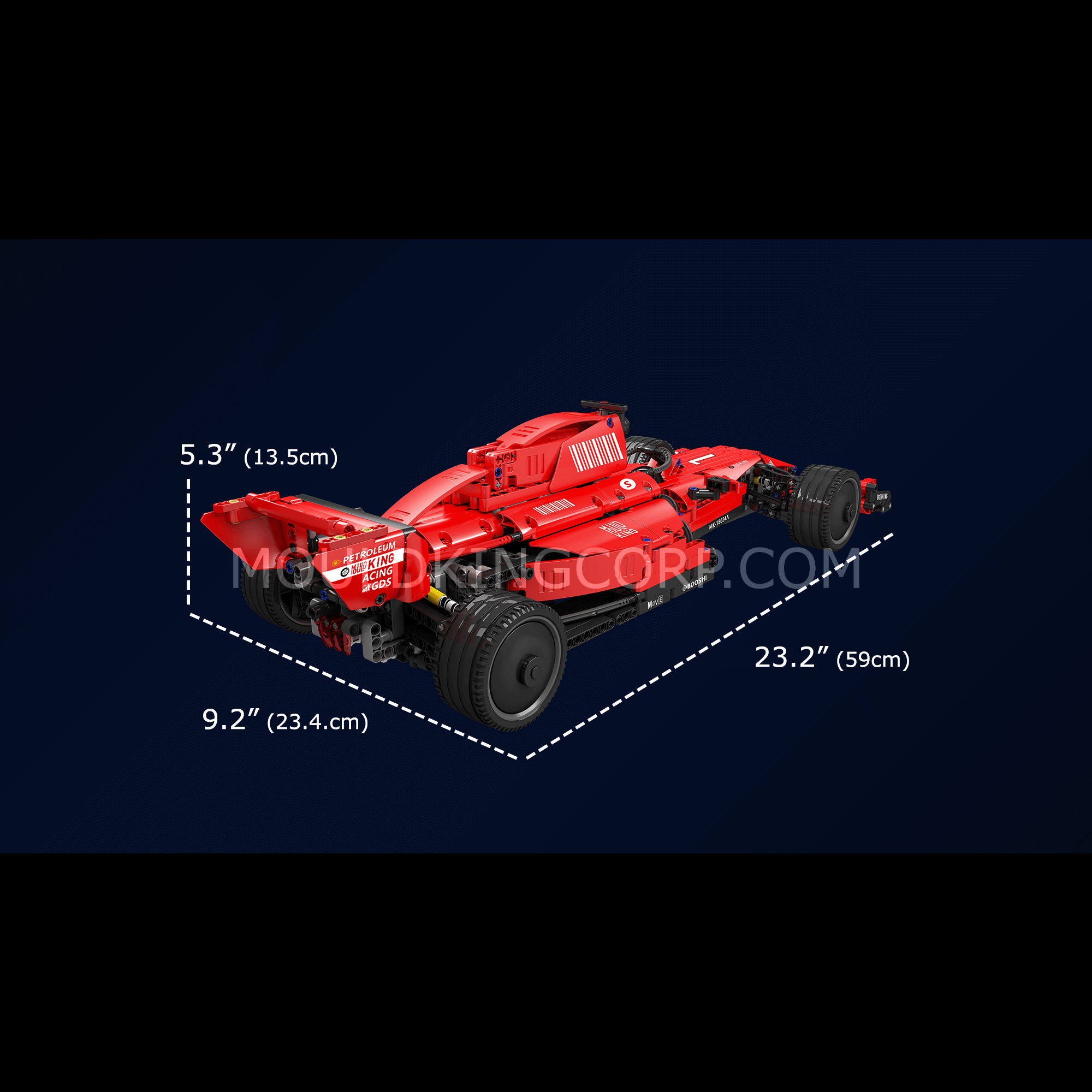 MOULD KING 18024A/B RC Formula Race Car Building Set - 1,065 PCS STEM Toy for Kids & Adults | Remote Control Racing Car for Indoor & Outdoor Play
