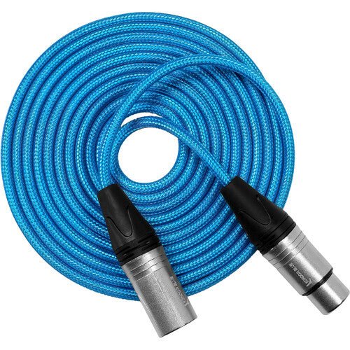 Kondor Blue 3 Pin XLR Male to Female Audio Cable 10ft - Professional Balanced Microphone Cable for Studio Recording, Live Sound & Podcasting