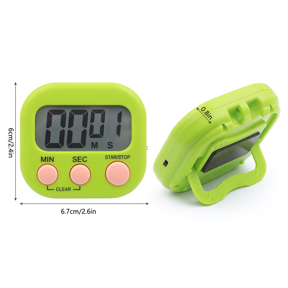 4-Pack Magnetic Digital Kitchen Timer with Loud Alarm - Colorful Countdown Stopwatch for Cooking, Boiling Eggs, Shower, Toothbrushing | Perfect for Home, Classroom, Gym & Kids Activities