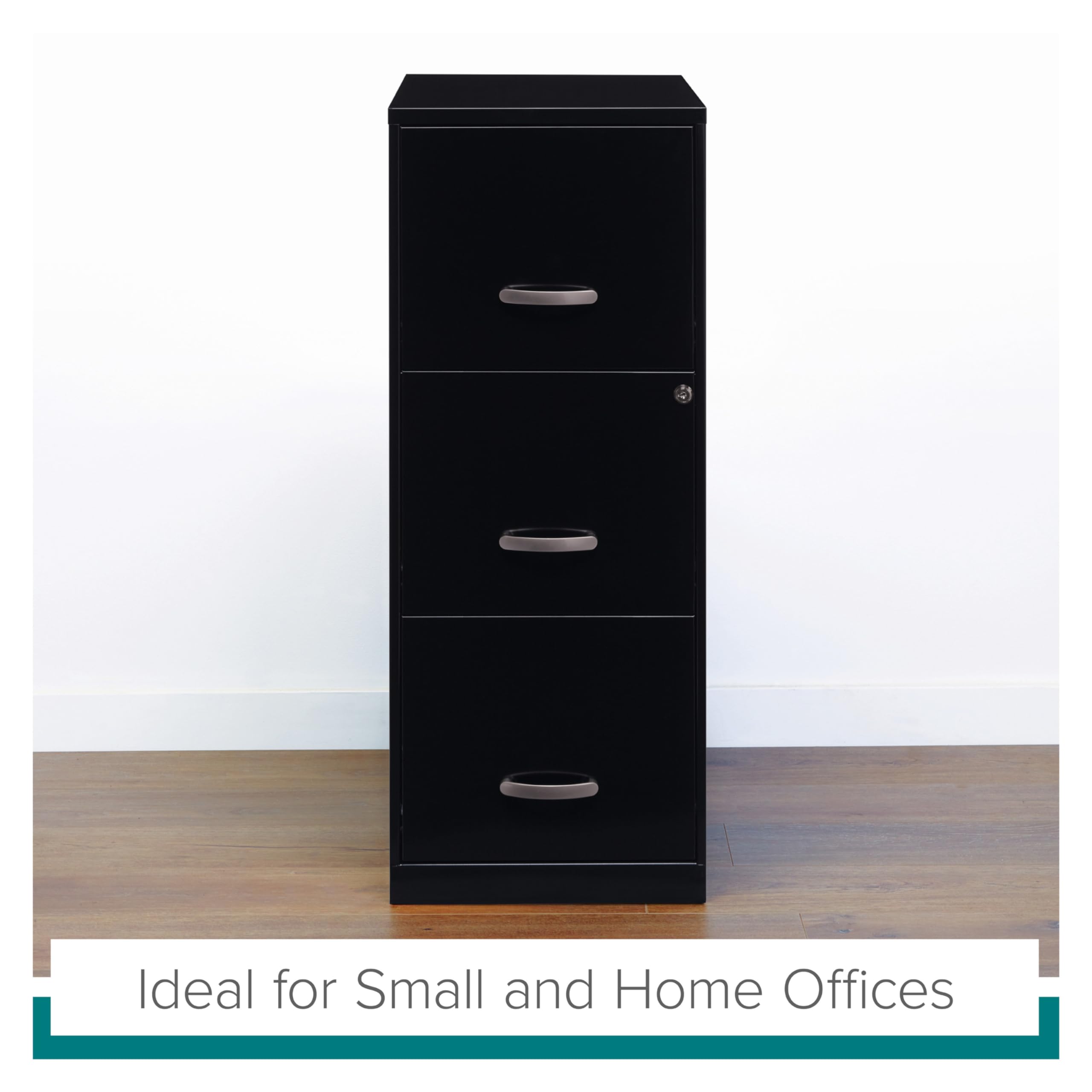Lorell SOHO 18-Inch 3-Drawer Vertical File Cabinet - Office Storage Solution for Documents, Files & Supplies - Perfect for Home Office, Small Business & Workspace Organization