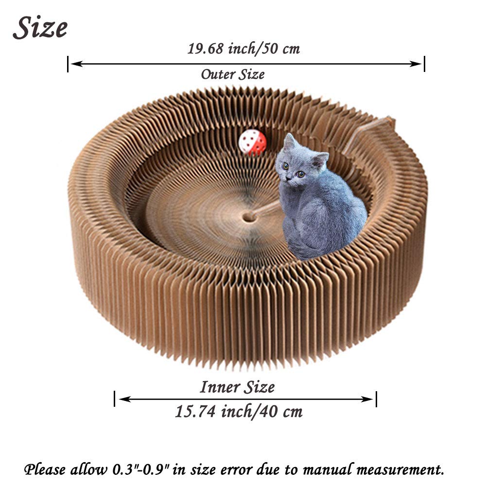 Oncpcare Creative Loop Cat Scratcher & Accordion Cat Bed - Interactive Scratching Pad & Lounge for Kitties - Durable Cat Toys for Resting, Playing & Stress Relief - Perfect for Small Spaces & Multi-Cat Homes