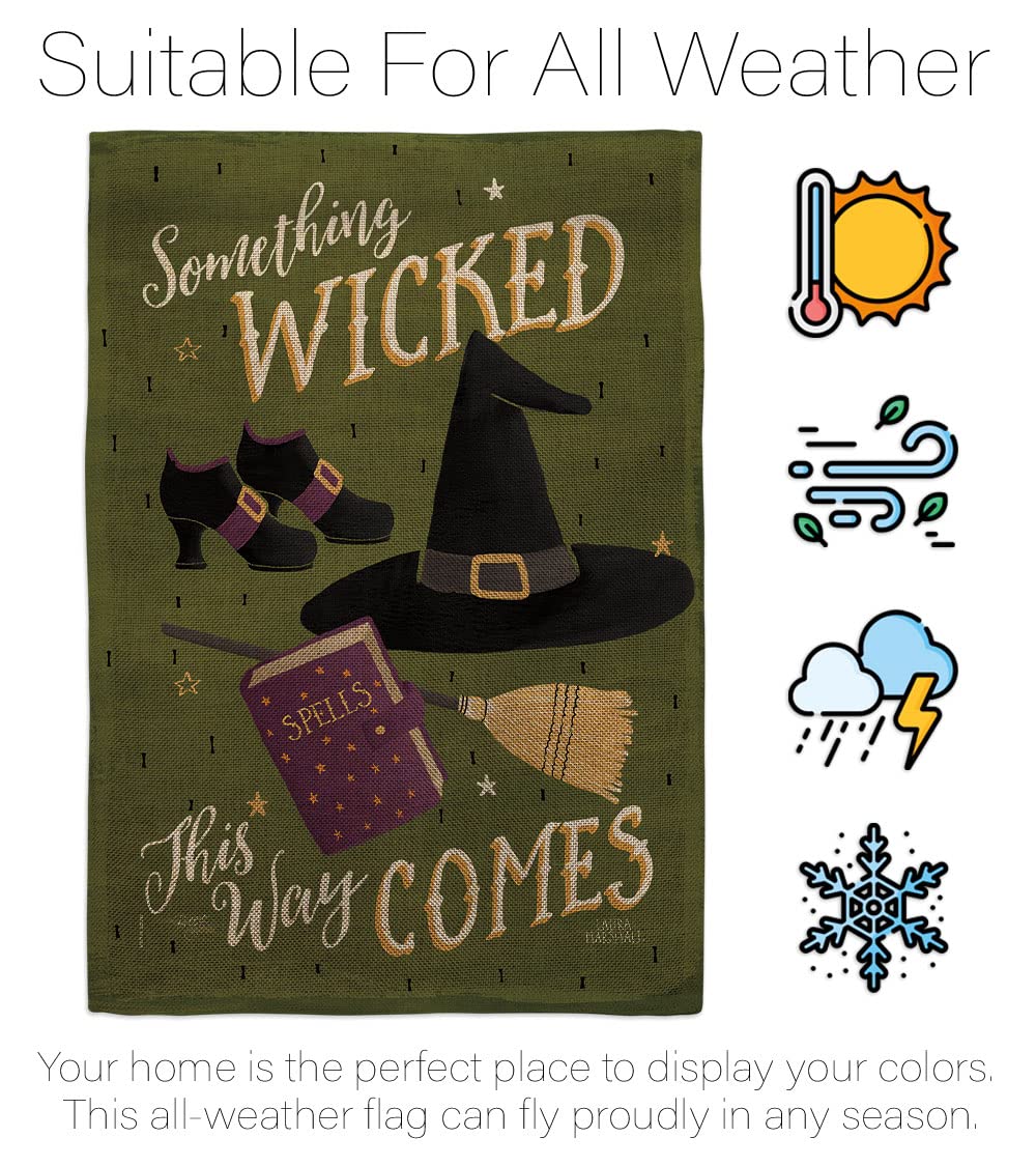 Halloween Garden Flag Set - Witch, Black Cat & Pumpkin Decor for Fall