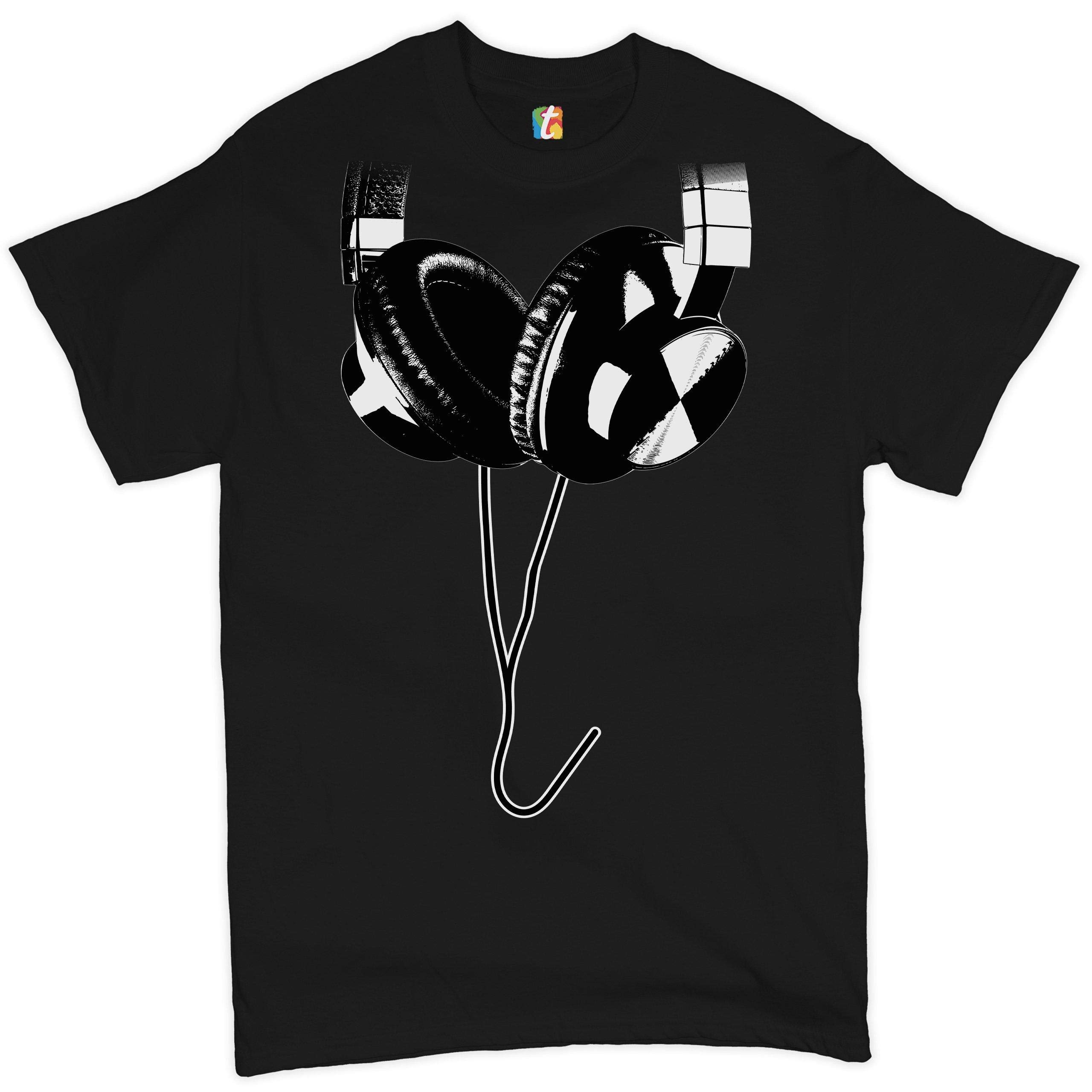 DJ Music T-Shirt with Huge Hanging Headphones Design - Cool Graphic Tee for Music Lovers, DJs & Concert Goers - Perfect for Parties, Festivals & Casual Wear
