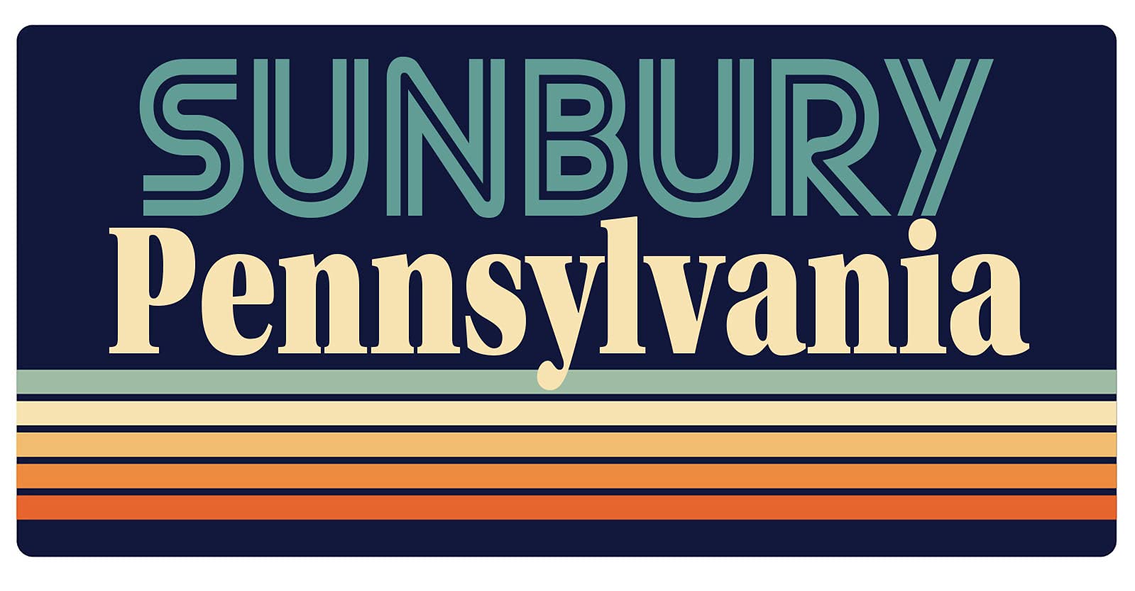 Sunbury Pennsylvania 5 x 2.5-Inch Retro Fridge Magnet - Vintage Souvenir for Refrigerators, Lockers & Metal Surfaces