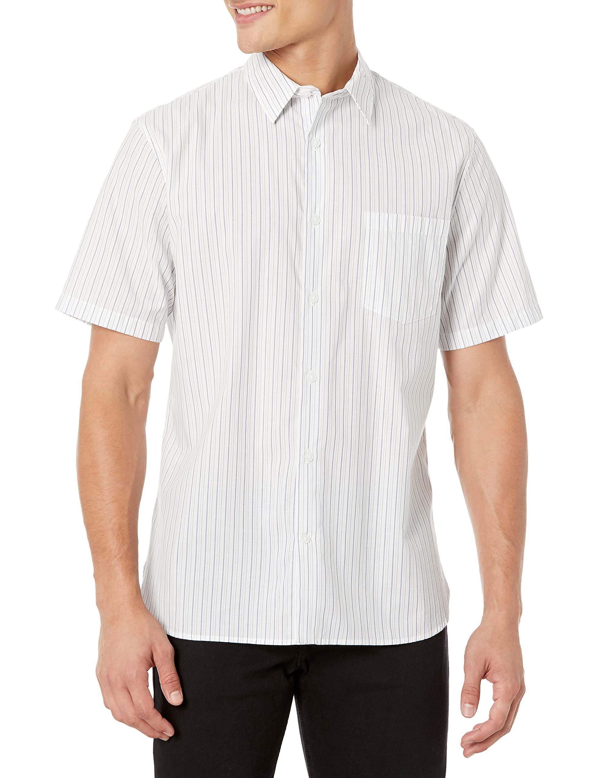 Vince Men's Uneven Stripe Short Sleeve T-Shirt - Casual Slim Fit Cotton Tee for Summer Outings & Weekend Wear