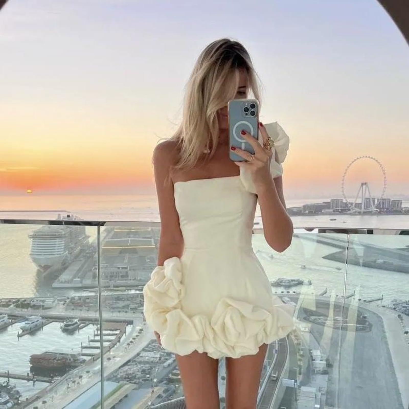Sexy Off Shoulder Wrap Mini Dress for Women - Asymmetrical Hem Sleeveless Summer Dress for Vacation, Wedding & Party | Perfect for Beach Outings, Date Nights and Special Occasions