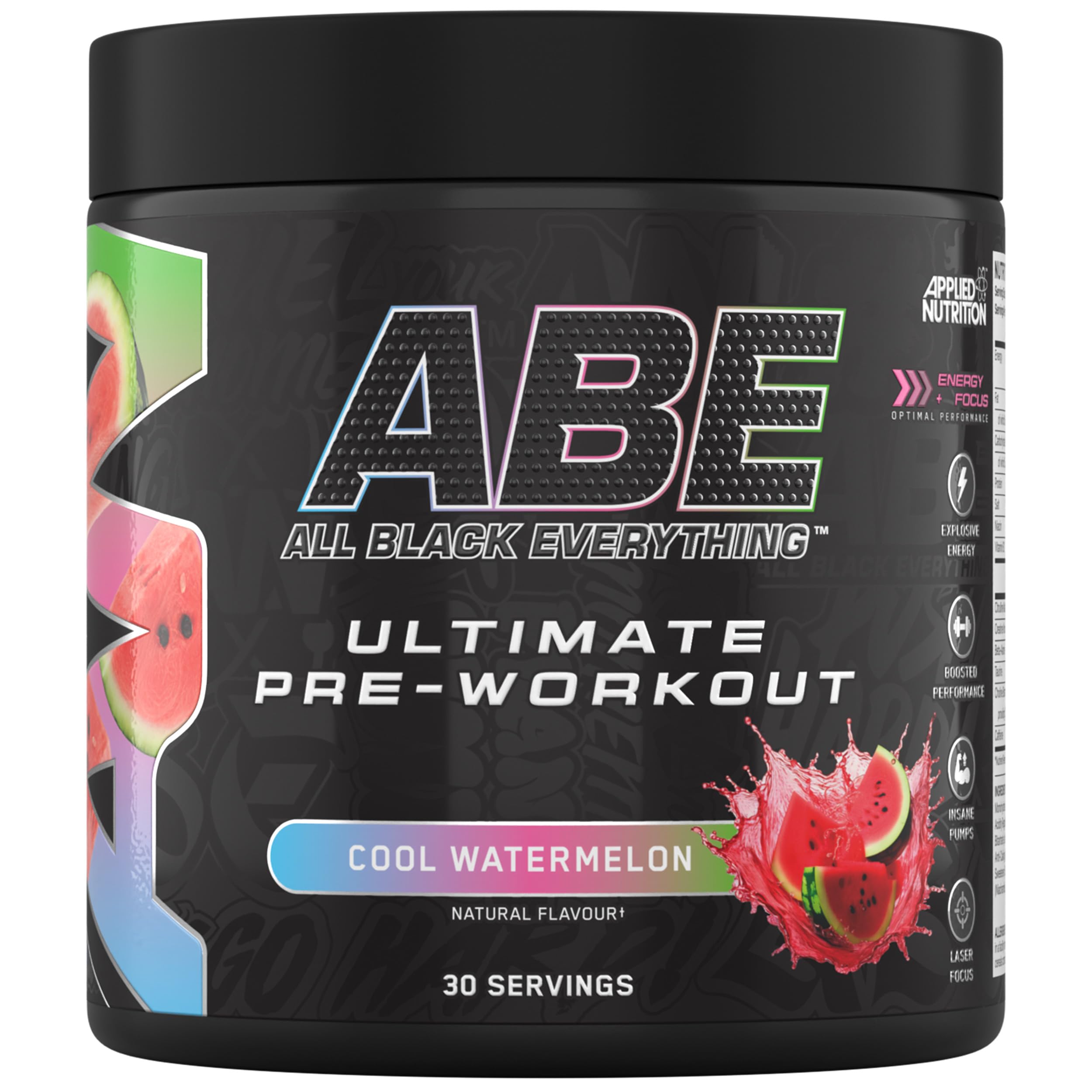 Applied Nutrition ABE All Black Everything Pre-Workout Powder 375g - Boost Energy & Focus for Intense Gym Sessions