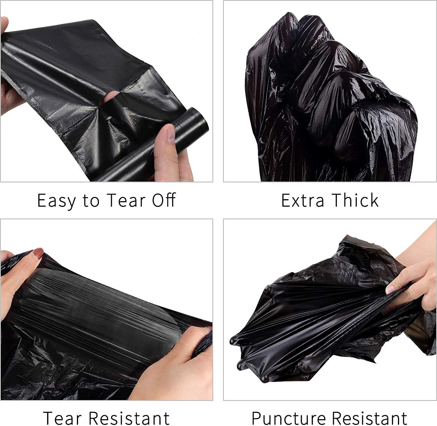 Ezee Heavy Duty Trash Bags 30x37 Inches - 20 Count (2 Pack of 10) | Extra Large Garbage Bags for Kitchen, Office & Outdoor Use | Durable Plastic Waste Bags for Trash Cans & Dustbins