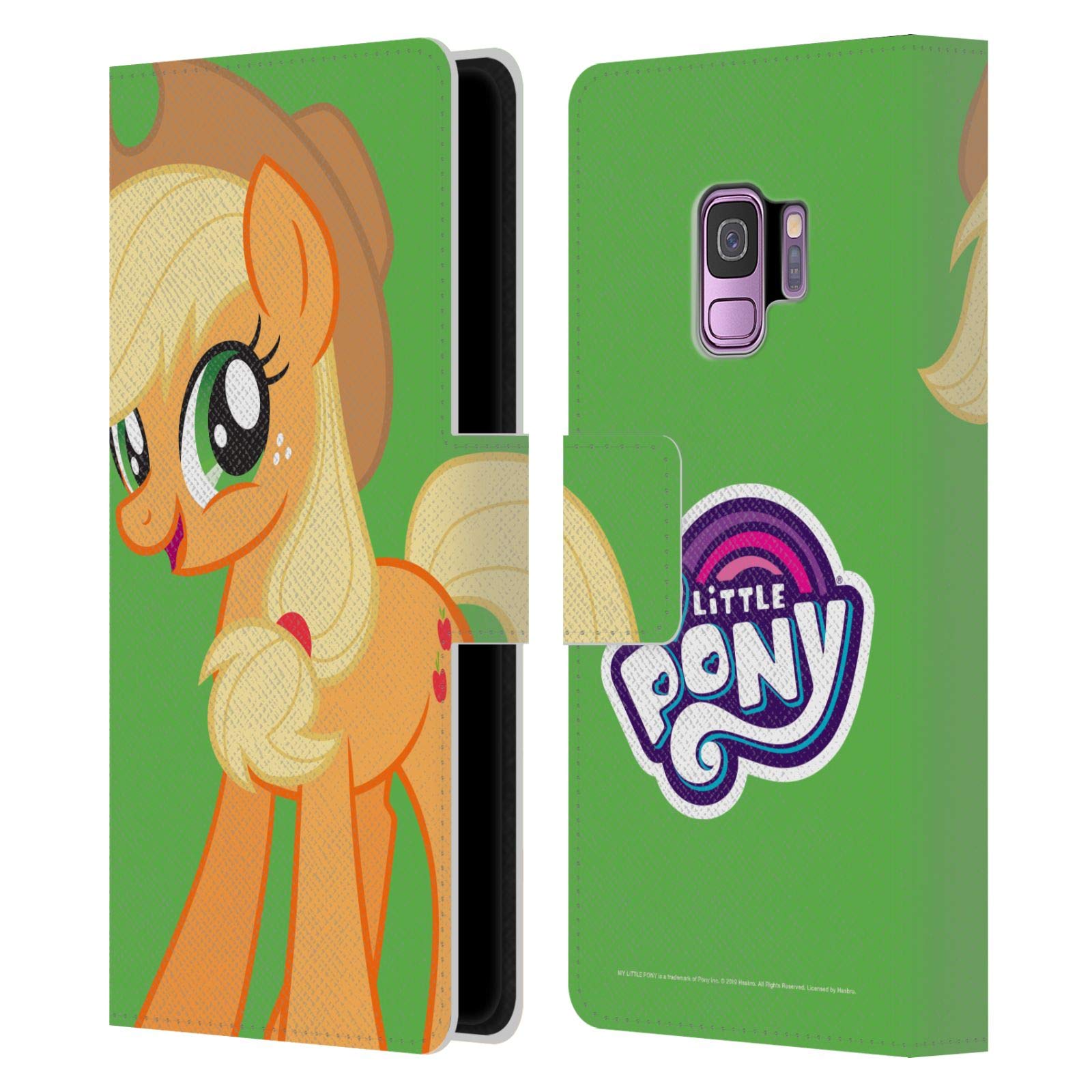 Official My Little Pony Applejack Leather Wallet Case for Samsung Galaxy S9 - Licensed Character Art Book Cover - Perfect for School, Work & Travel Accessories