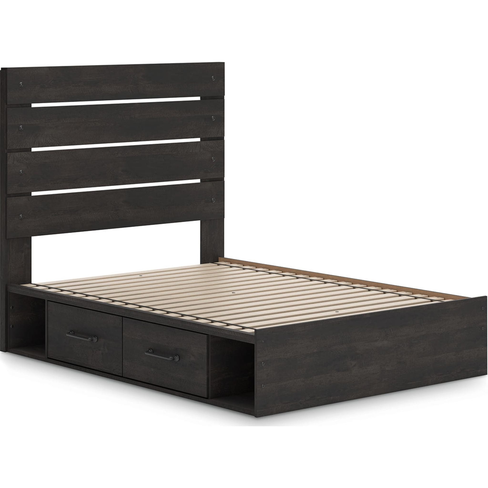 Delmorta Full Size Storage Bed with Underbed Drawers - Perfect for Small Bedrooms & Guest Rooms | Space-Saving Bed Frame with Hidden Storage Compartments