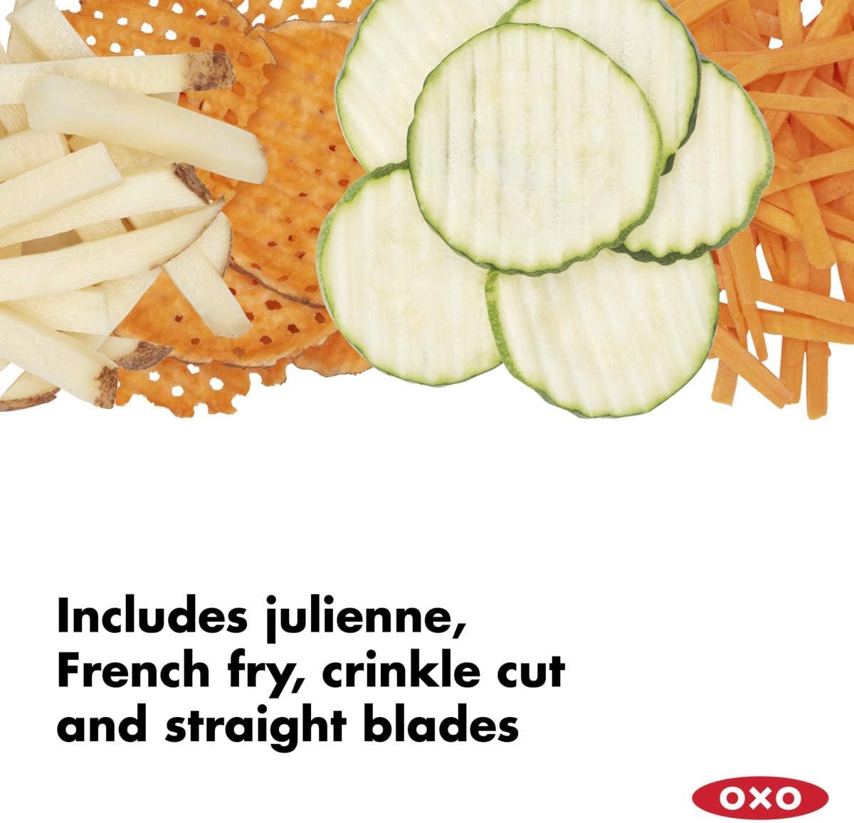 OXO GOOD GRIPS Chef's Mandoline Slicer 2.0 - Stainless Steel Kitchen Slicer with Adjustable Thickness for Vegetables, Fruits & Cheese | Perfect for Meal Prep, Salad Making & Garnishing
