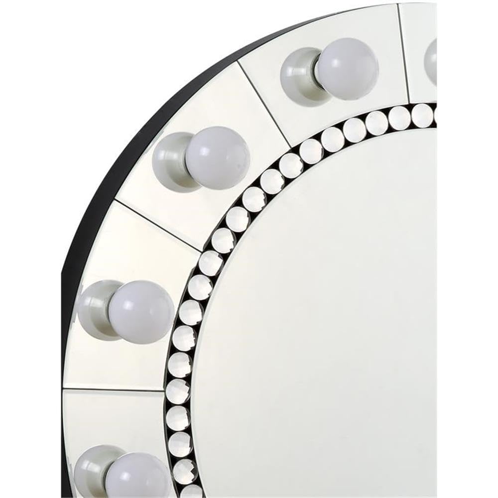 Acme Farai Elegant Glass Wall Decor with Mirrored & Faux Crystal Diamond Inlay - Perfect for Living Room, Bedroom, and Office Decoration