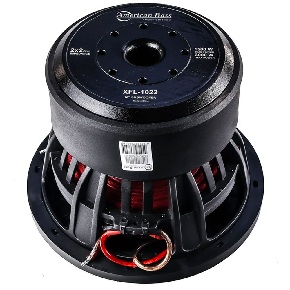 American Bass XFL1022 2000W 10 Inch XFL Series Dual 2 Ohm Car Subwoofer - High Power Bass for Car Audio & Truck Sound Systems | Perfect for Music Lovers & Bass Enthusiasts