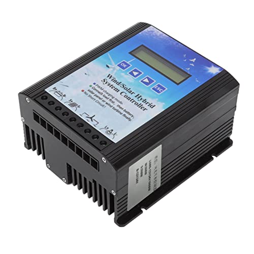 High Performance 12V/24V Wind Solar Charge Controller - Universal MPPT Regulator for Off-Grid Solar Panel & Wind Turbine Systems - Durable Aluminum Alloy Design for Home, RV & Marine Power Applications