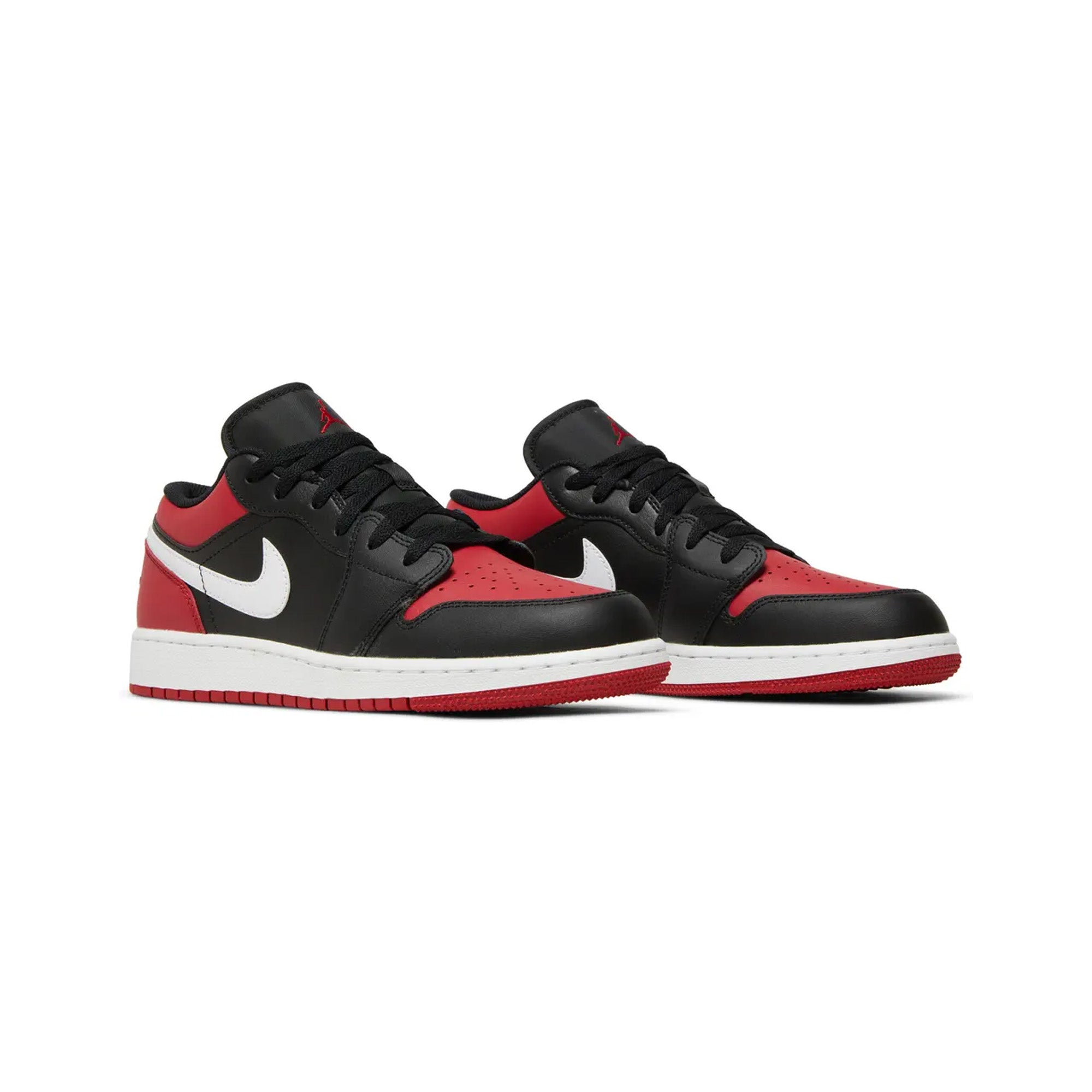 Air Jordan 1 Low 'Alternate Bred Toe' GS Sneakers (2023) - Red Black White Basketball Shoes for Girls - Perfect for Casual Wear, School & Street Fashion