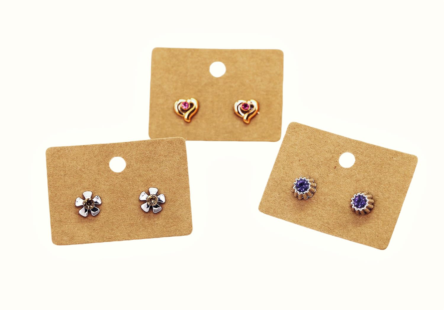 200 PCS Kraft Paper Earring Display Cards - Hanging Earring Holder for Jewelry Packaging & Retail (Brown) - Perfect for Boutiques, Craft Shows & Online Store Product Photography