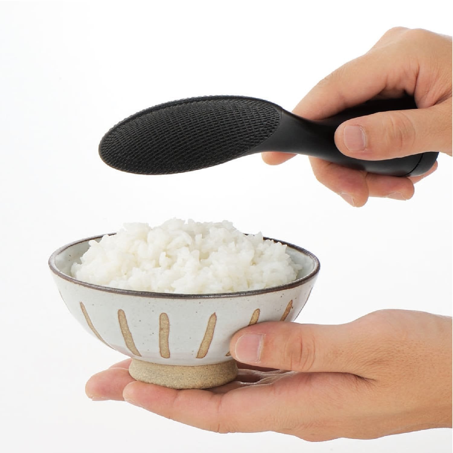 Akebono Black Shamoji Self Standing Non-Stick Rice Paddle - Perfect for Sushi, Rice Serving & Cooking - Dishwasher Safe Kitchen Utensil