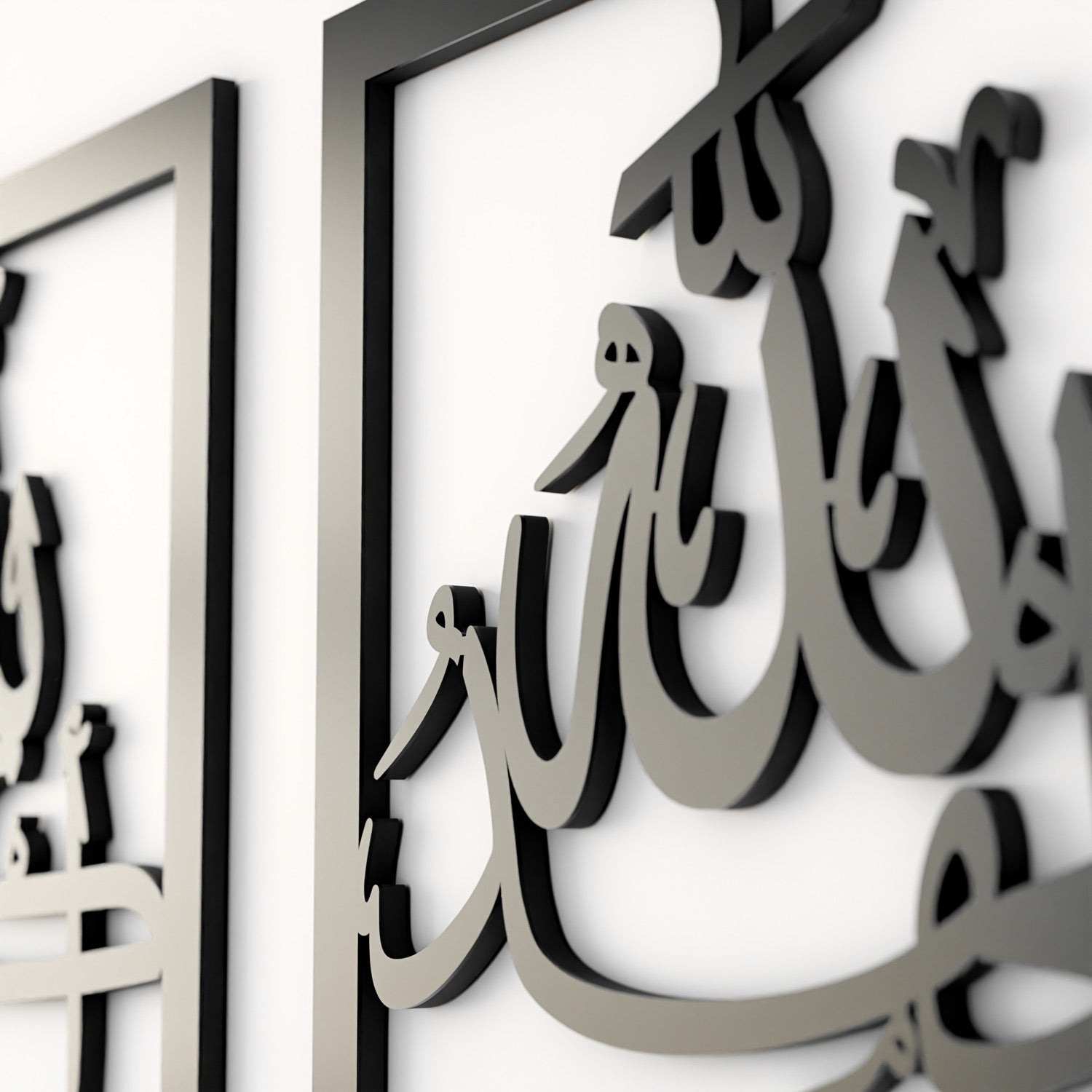 Subhanallah Alhamdulillah Allahu Akbar Wooden Wall Art Set - Islamic Home Decor for Living Room, Mosque & Prayer Space - Handcrafted Arabic Calligraphy Wooden Signs