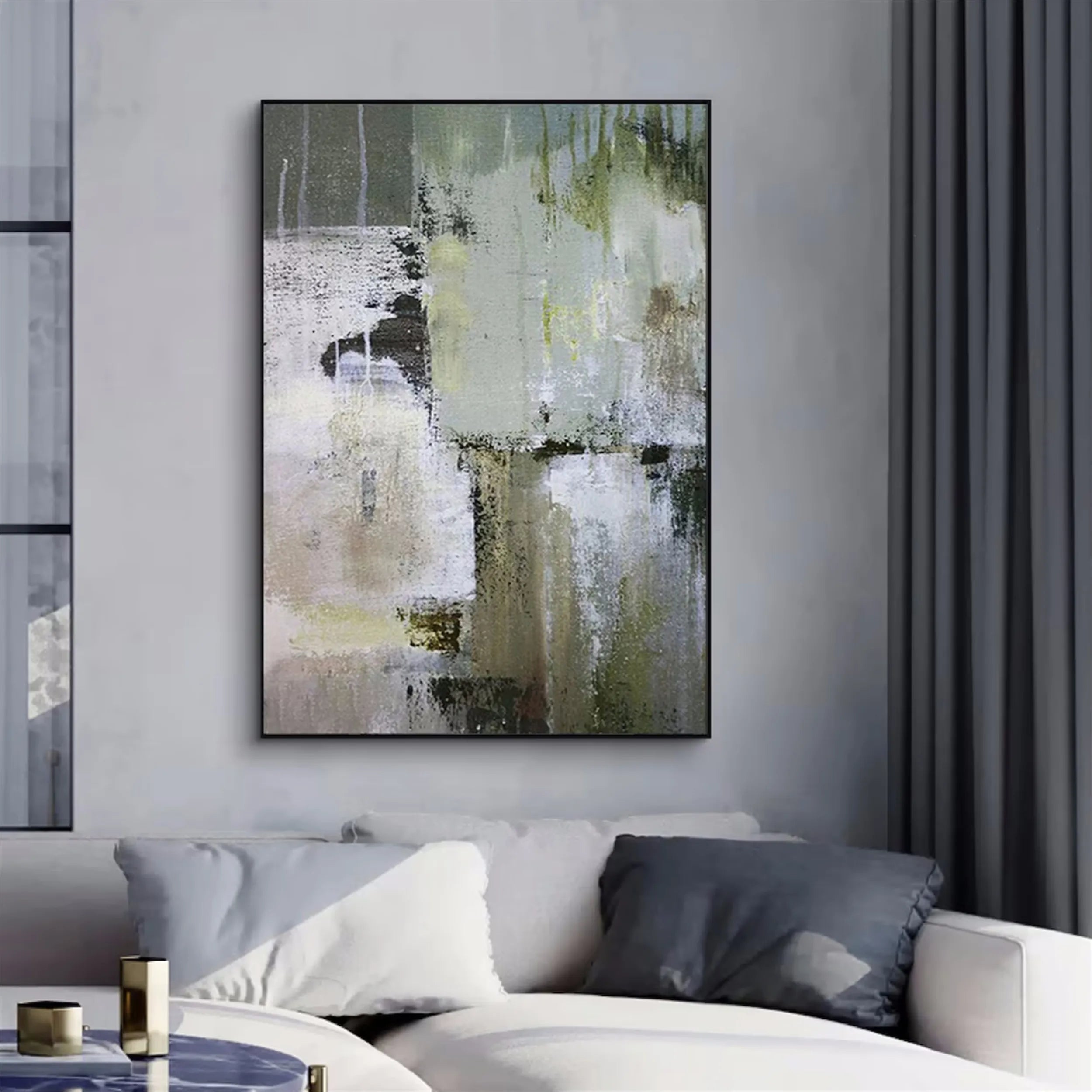 Abstract Painting #AB 105 - Modern Wall Art for Living Room, Bedroom & Office Decor - Handmade Canvas Artwork for Home & Office Interior Design
