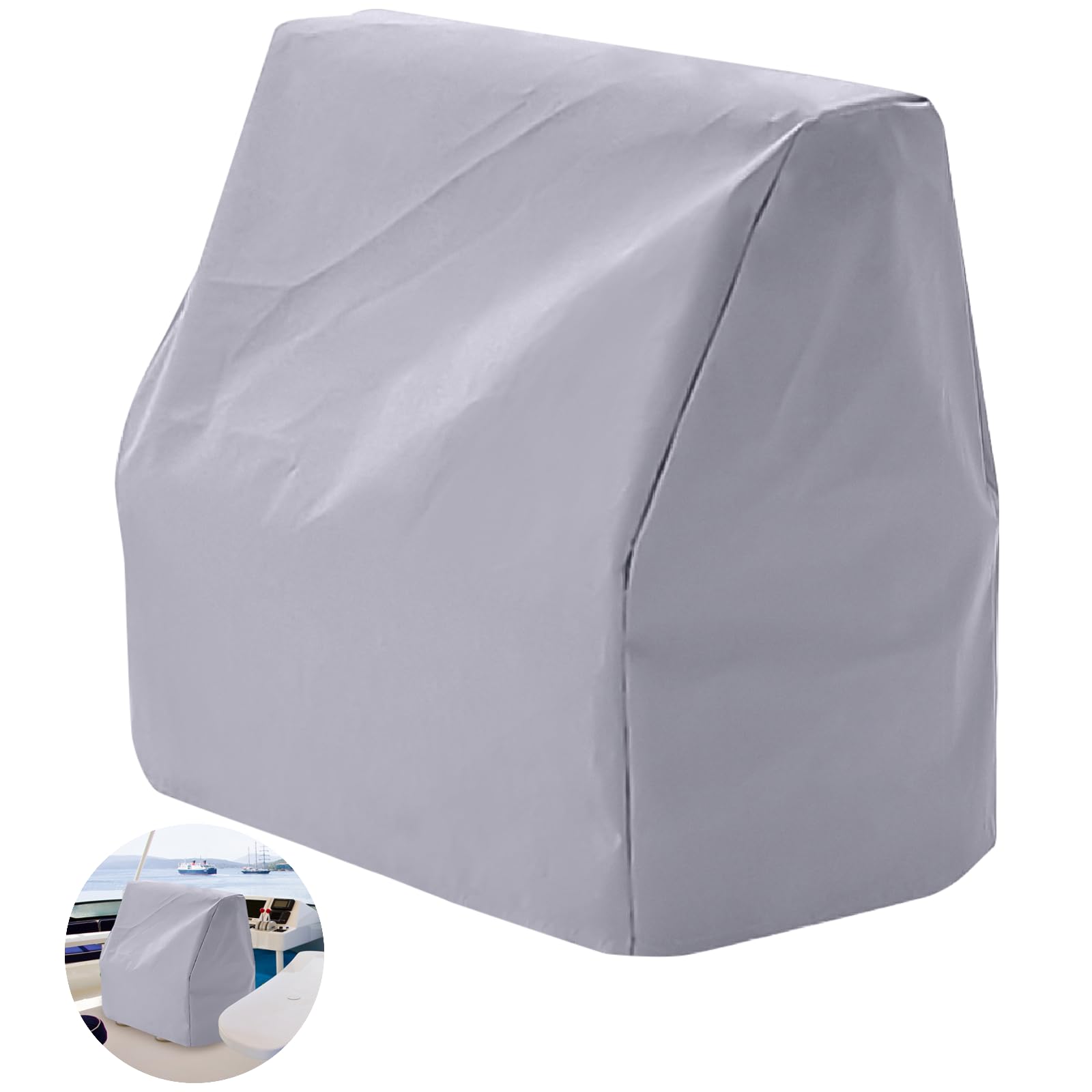 600D Oxford Cloth Boat Seat Cover - Waterproof & Dustproof Marine Bench Protection with Drawstring Closure | Fits Benches, Chairs, Ottomans & Desks | Perfect for Boating, RV, Patio & Outdoor Furniture Protection
