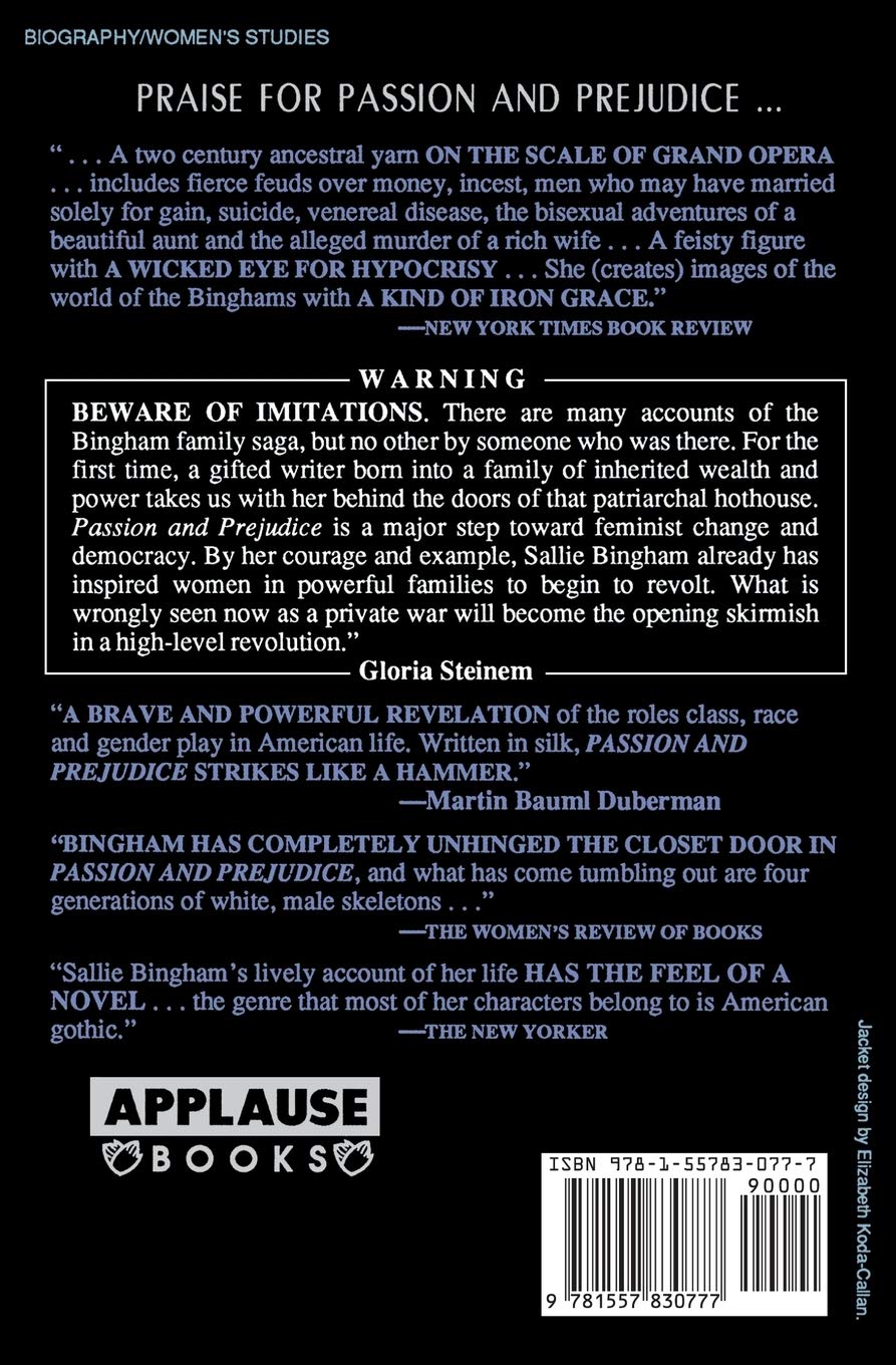 Passion and Prejudice: A Family Memoir - Applause Books | Inspirational Biography for Book Clubs & Literary Enthusiasts