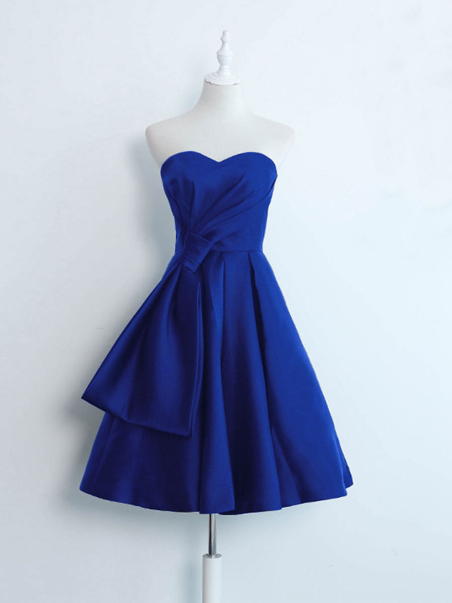 Elegant Black Sweetheart Satin Short Prom Dress for Homecoming - Perfect for Evening Parties, Dances & Formal Events