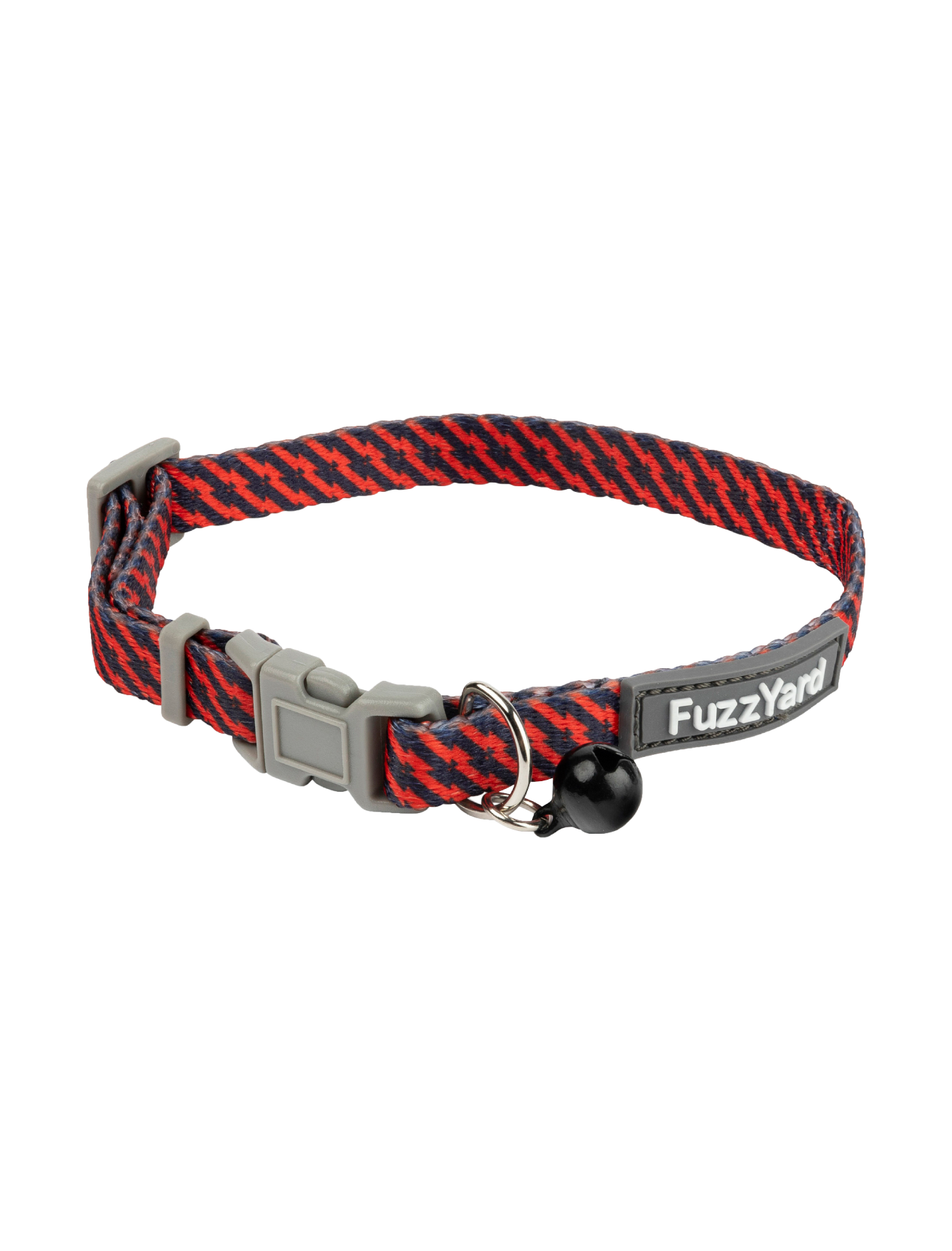 Fuzzyard Cat Collar with Bell - Adjustable Breakaway Safety Collar for Cats & Kittens (Red/Navy) - Perfect for Indoor & Outdoor Use, Pet Identification & Fashion Accessory