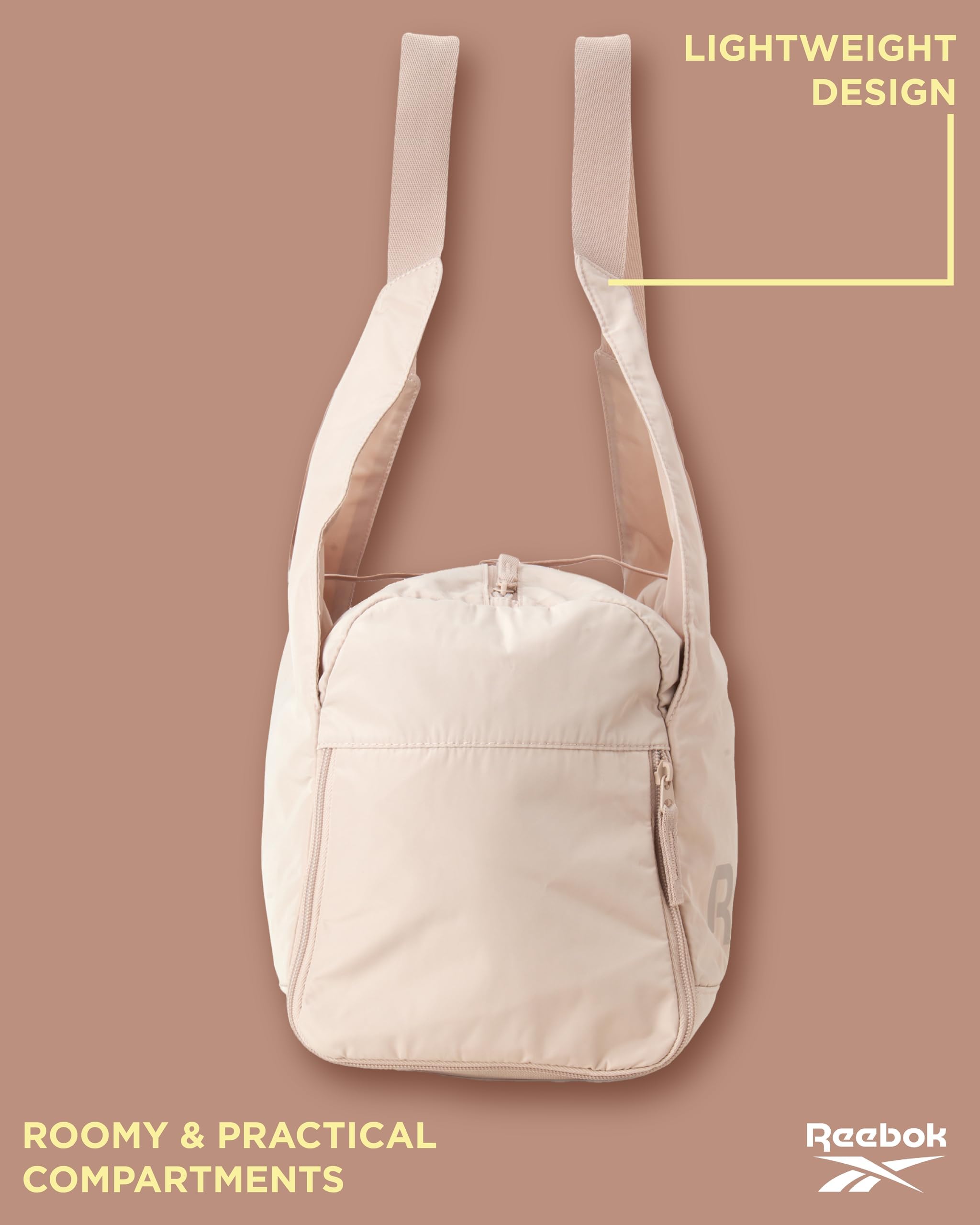 Reebok Women's Gym Tote Bag - Lightweight Sports Shoulder Bag with Zipper Closure - Perfect for Workout, Yoga, Travel & Daily Use