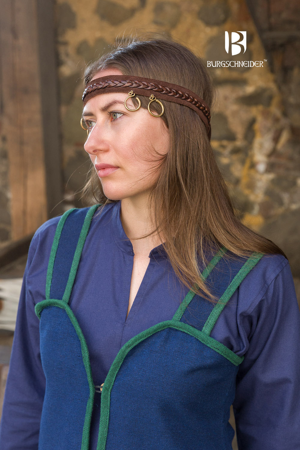 Elegant Rus Dress Katarzyna in Blue & Green - Perfect for Weddings, Parties & Special Occasions