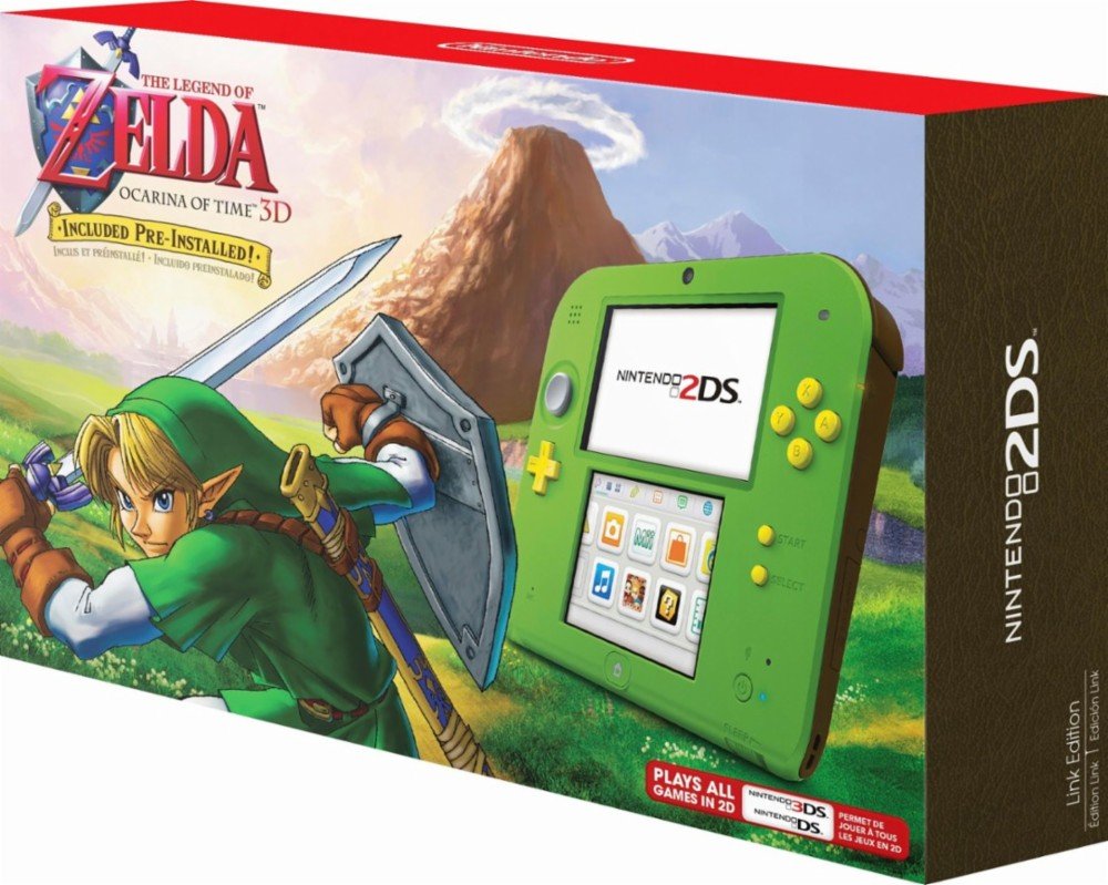 Nintendo 2DS Console with Legend of Zelda Ocarina of Time 3D Game Bundle - Portable Gaming System for Kids & Adults, Perfect for Travel & Home Entertainment