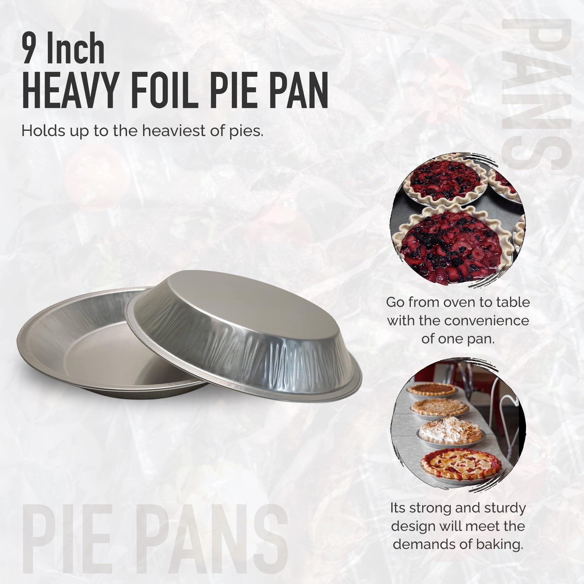 KitchenDance 9 Inch Disposable Pie Pans - 50 Gauge Recyclable Aluminum Pie Tins with Smooth Wall Design for Perfect Baking - Set of 500 Silver Pie Plates for Pies, Quiches, Pot Pies & Dinner Recipes - Ideal for Home Bakers, Restaurants & Catering Events