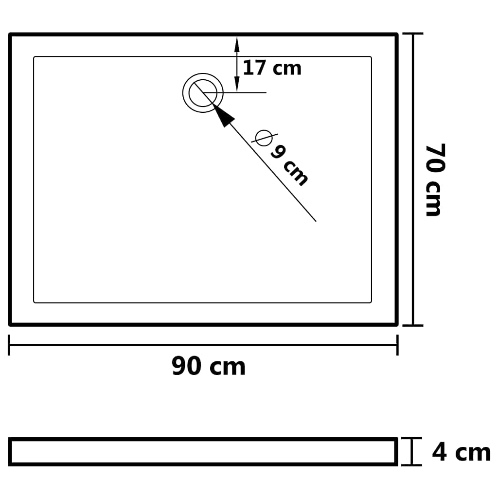 Rectangular ABS Shower Base Tray - 27.6