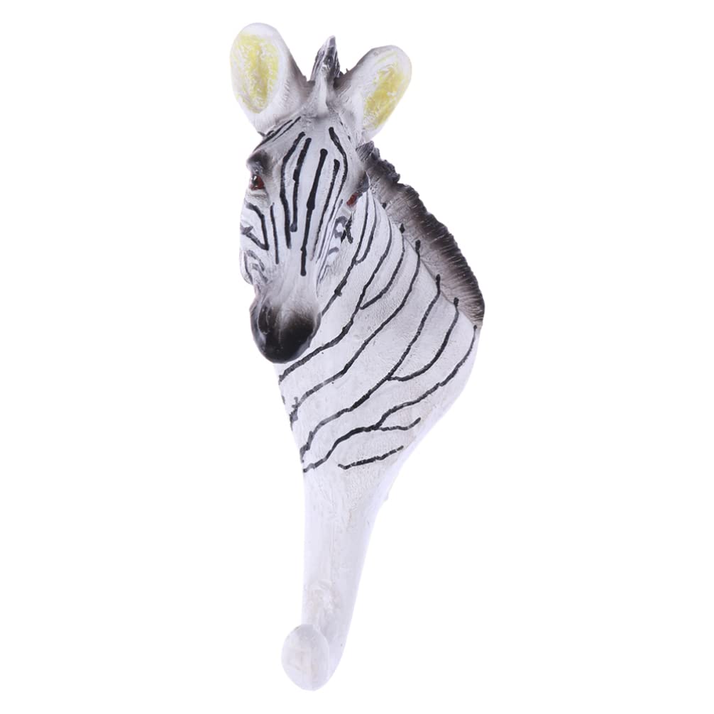 Garneck Decorative Animal Wall Hooks - Zoo Themed Coat Hooks for Home Entryway, Towel & Robe Hanging (Zebra Design, Resin Wall Mounted Hooks) - Perfect for Kids' Rooms, Bathrooms & Entryway Organization