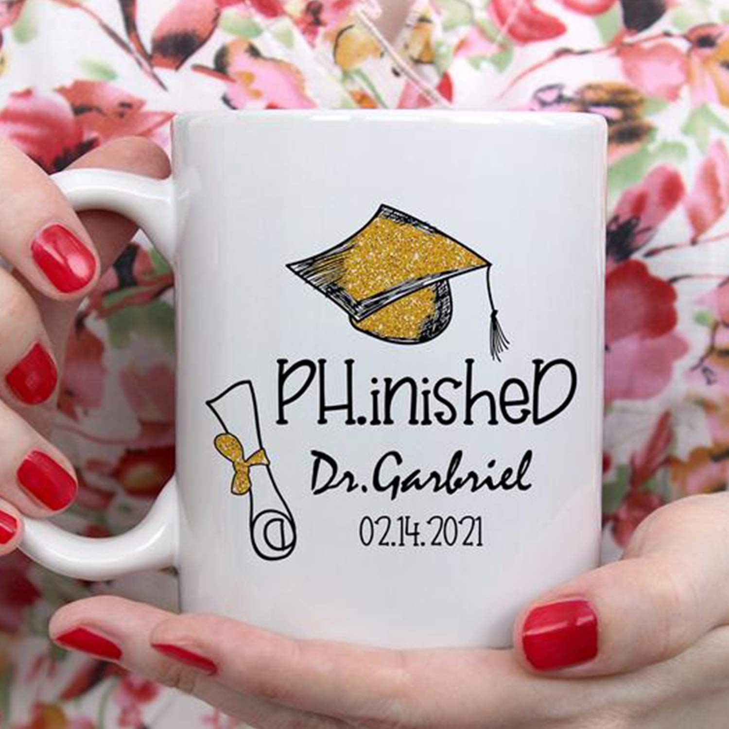 Personalized PhD Graduation Mug - Custom Doctor Mug with Name - Funny Academic Gift for Graduates - Perfect for Coffee, Tea & Office Use