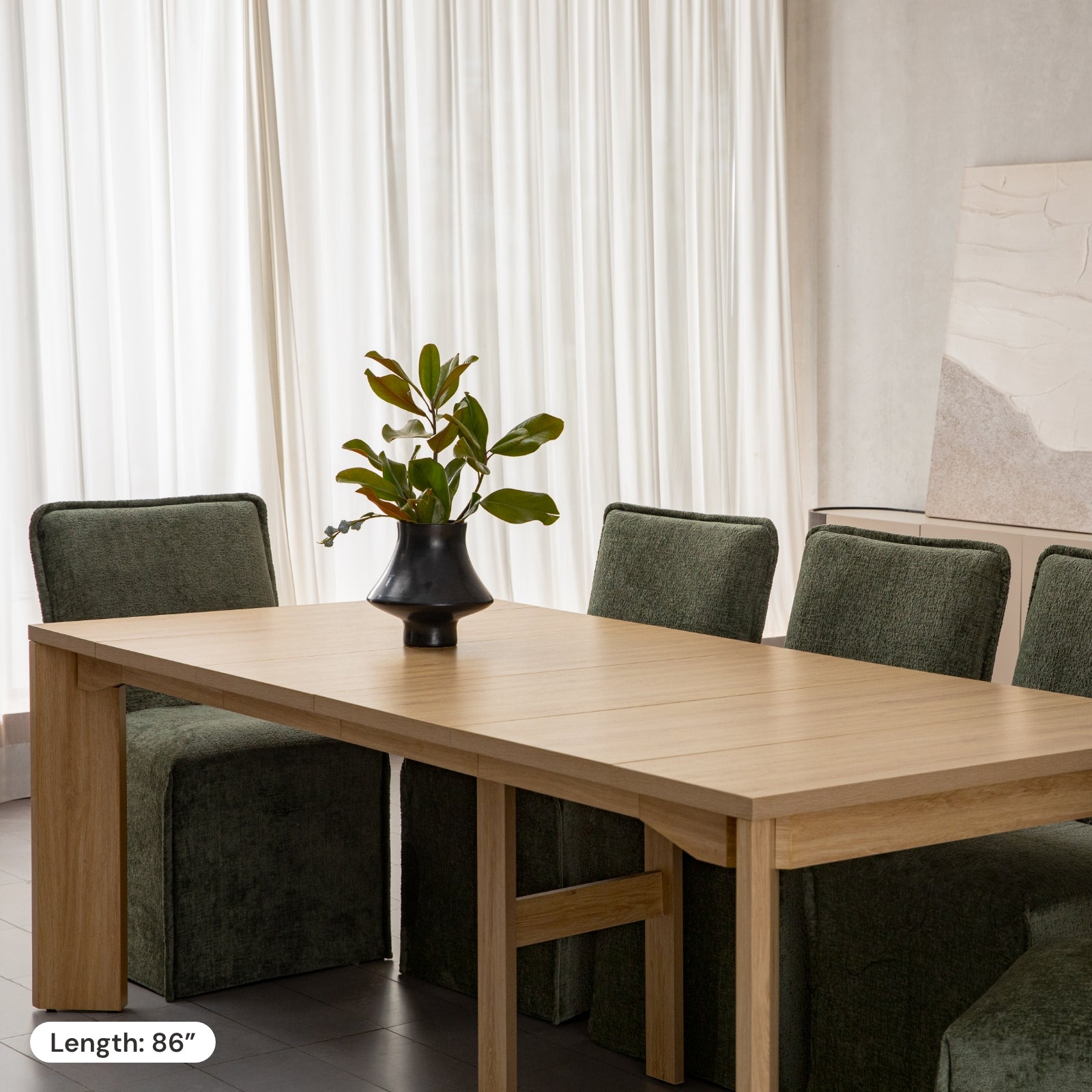 Extendable Oak Flex Dining Table - Expandable for Small Spaces & Entertaining | Perfect for Apartments, Kitchens & Family Gatherings