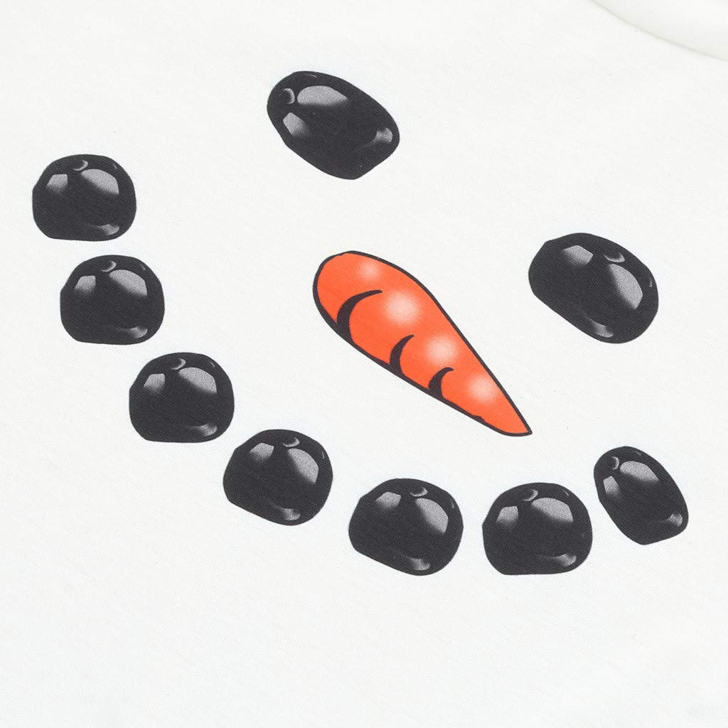 Women's Christmas Snowman Cartoon Maternity T-Shirt - Pregnancy Tee Top - Comfortable Maternity Clothes (White) - Perfect for Holiday Parties & Family Photos