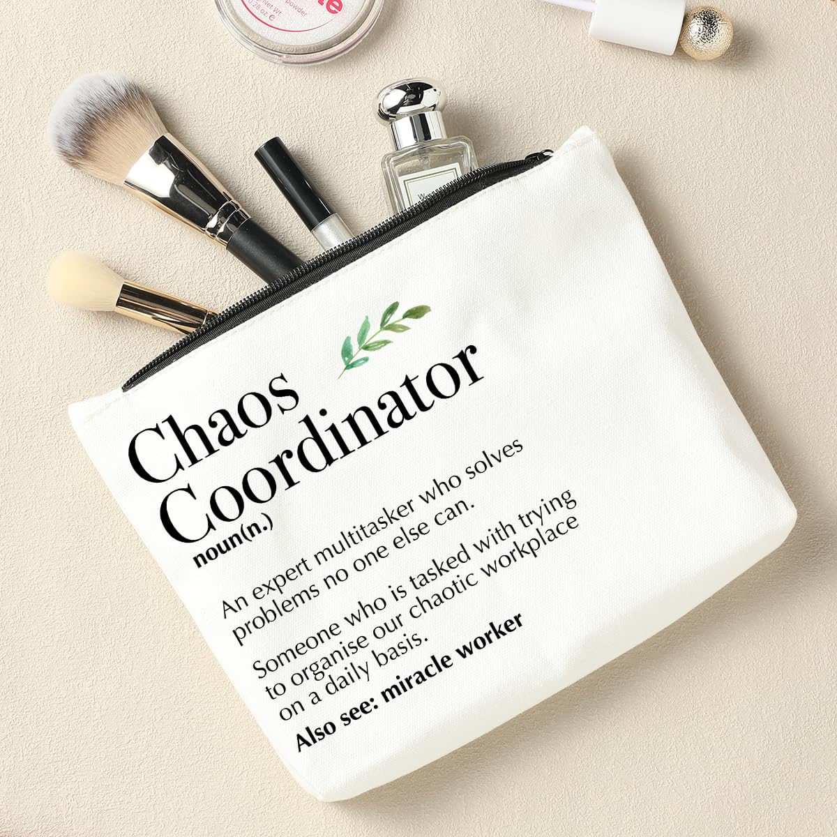 Chaos Coordinator Gifts for Women - Inspirational Thank You Gifts for Her, Wife, Friends & Coworkers - Cute Makeup Bag for Birthday, Appreciation & Employee Recognition - Perfect Office, Home & Travel Organizer