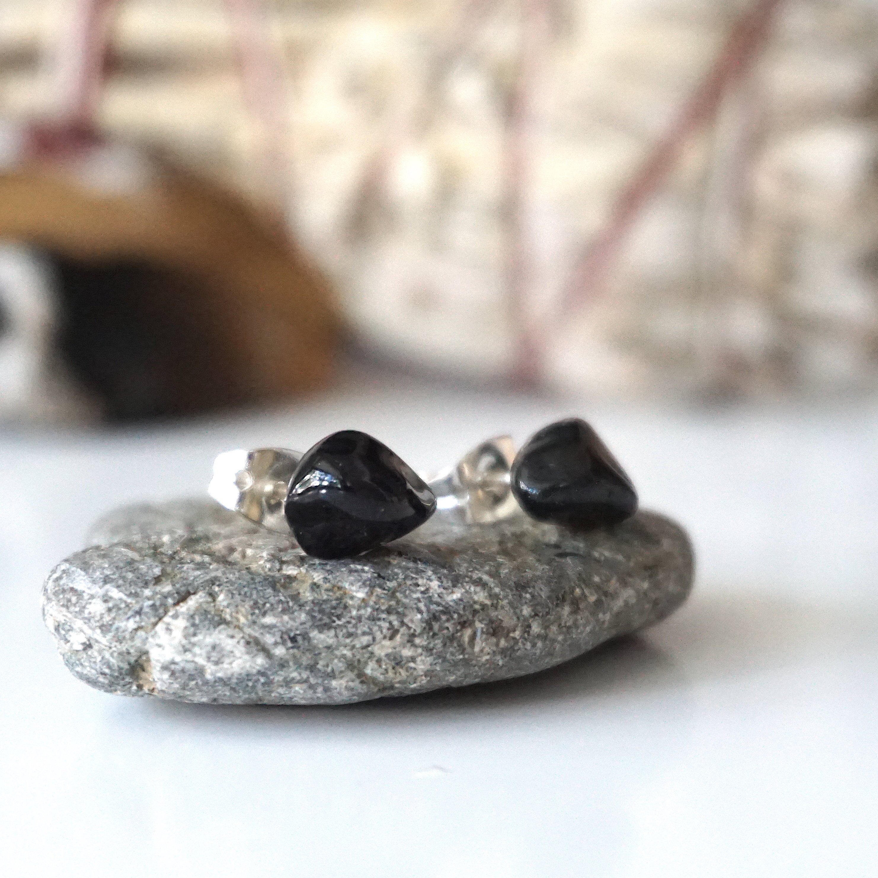 Onyx Stud Earrings for Women - Hypoallergenic Post Earrings for Sensitive Ears - Perfect for Everyday Wear, Office & Special Occasions