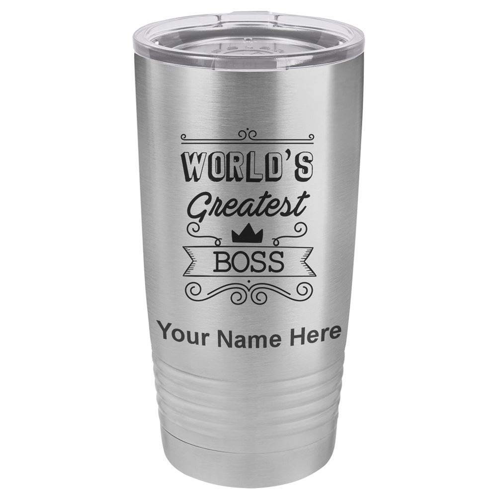 LaserGram 20oz Vacuum Insulated Stainless Steel Tumbler Mug with Personalized Engraving - Perfect Gift for Bosses, Coworkers & Office Use - Keeps Drinks Hot/Cold for Hours