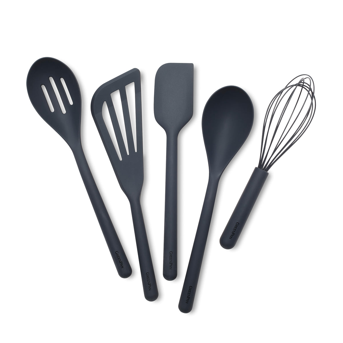 Premium 5-Piece Platinum Silicone Kitchen Utensil Set - Heat Resistant, Non-Stick & BPA-Free Cooking Tools (Gray) - Perfect for Baking, Cooking & Serving