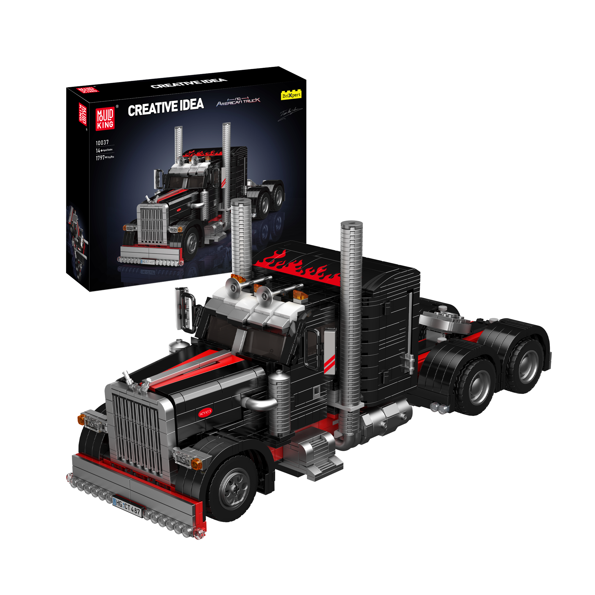 Mould King 10037 American Truck Building Blocks Set - 1,797 Pieces STEM Toy for Kids & Adults | Perfect for Creative Play, Gift Giving & Collectors