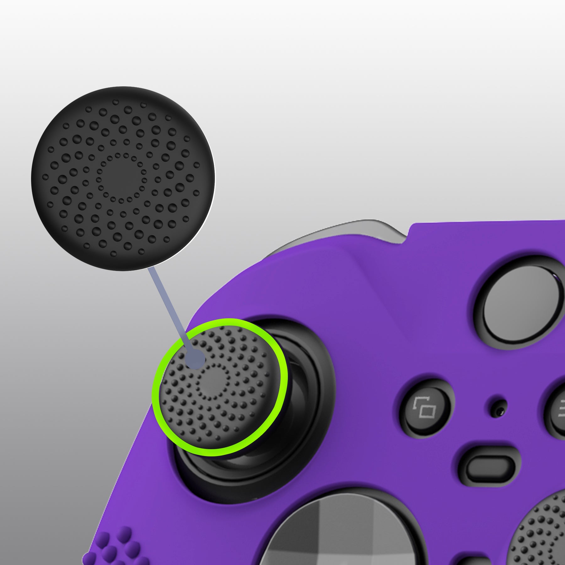 eXtremeRate PlayVital Purple Anti-Slip Silicone Controller Cover for Xbox One Elite Series 2 (Model 1797 & Core) - Soft Protective Skin with Thumb Grips & Analog Caps | Perfect for Gaming, Streaming & Long Play Sessions XBOWP0061GC