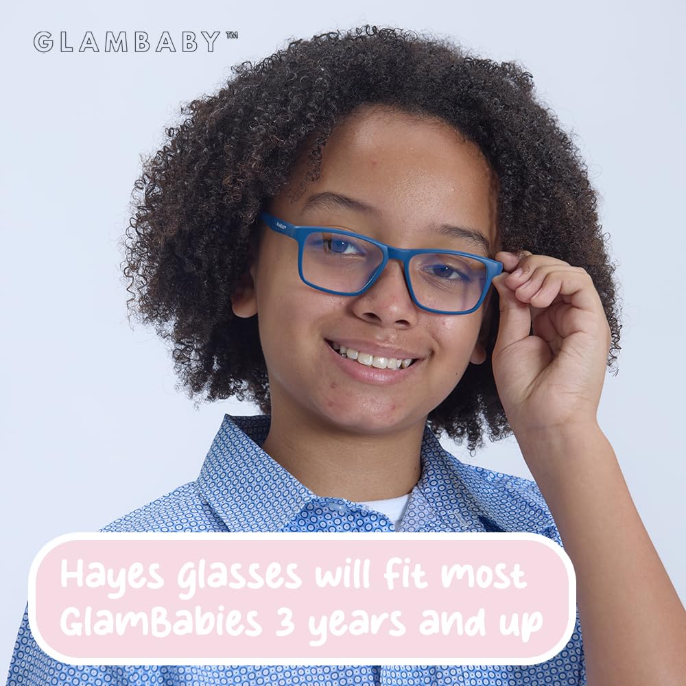 GlamBaby Hayes Blue Light Blocking Glasses for Kids - Anti UV Eye Protection, Comfortable & Lightweight Computer Glasses for Boys and Girls - Perfect for Online Classes, Gaming, and Screen Time