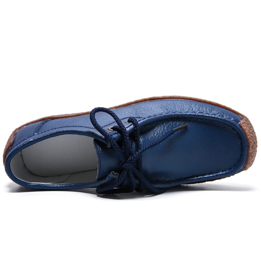 WERWAES Women's Leather Loafers - Comfortable Slip-On Moccasins for Walking, Office & Driving - Lightweight Penny Loafers with Breathable Round Toe - Soft Work Shoes for Women - Perfect for Business Casual, Travel & Everyday Wear