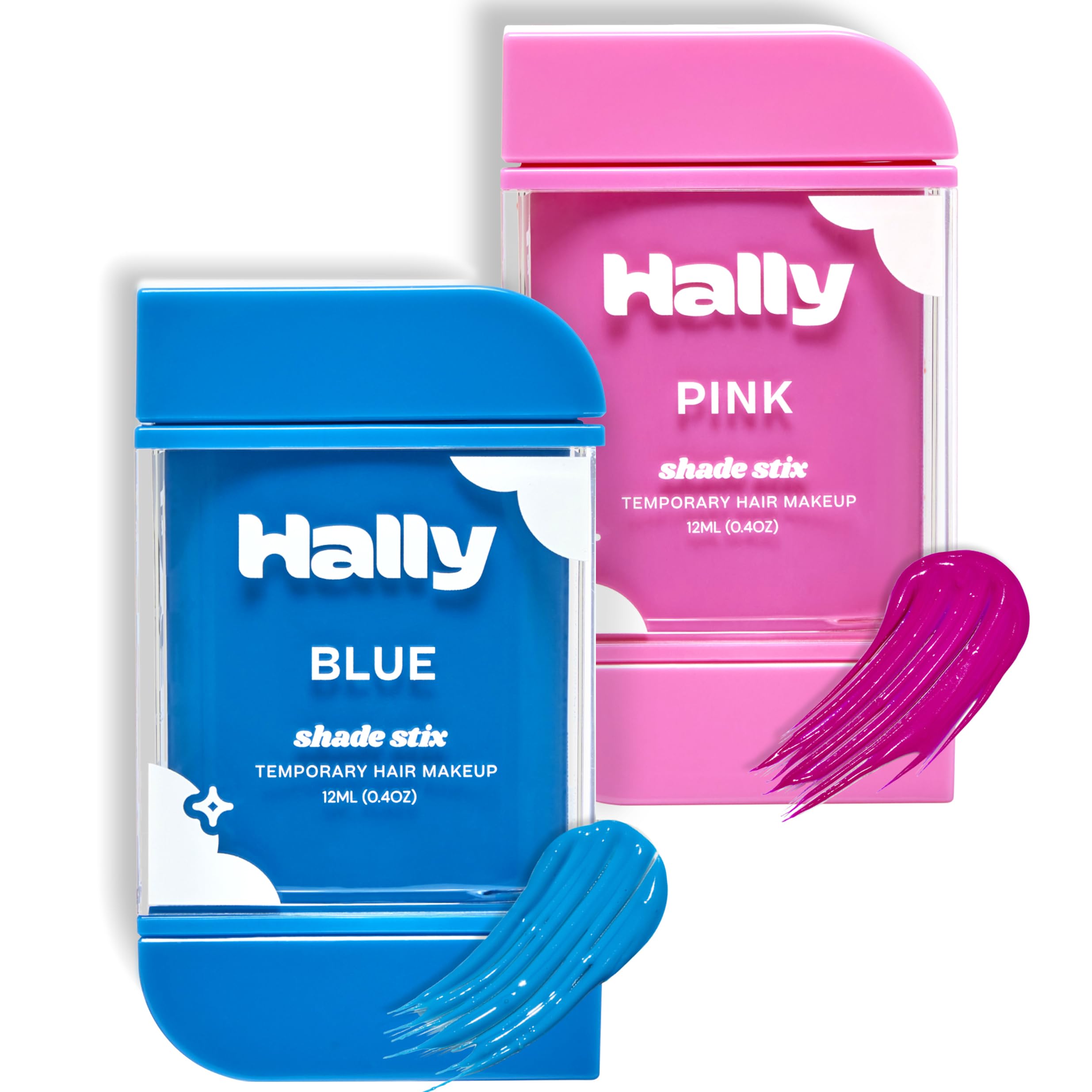 HALLY Shade Stix Blue & Pink Bundle - Temporary Hair Color for Kids | Washable, Safe & Non-Toxic Hair Dye | Alternative to Hair Spray, Chalk, Wax & Gel | One-Day Wash Out Hair Makeup for Boys & Girls | Perfect for Birthday Parties, Halloween & Costume Events