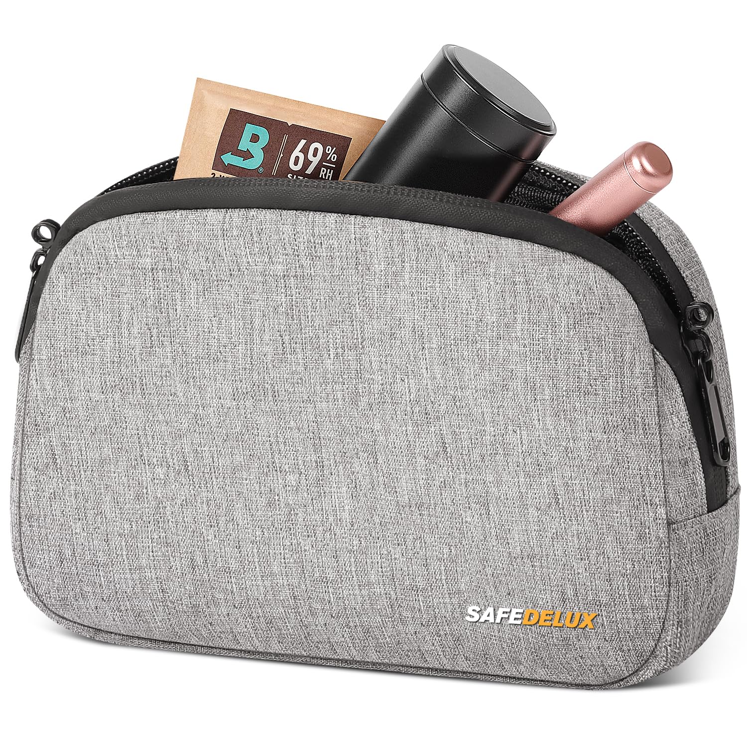 Carbon Fiber Mini Belt Bag - Waterproof Unisex Crossbody Bag with Adjustable Strap & 2 Pockets for Workout, Running, Gym, Hiking & Travel | Lightweight & Durable (Grey)