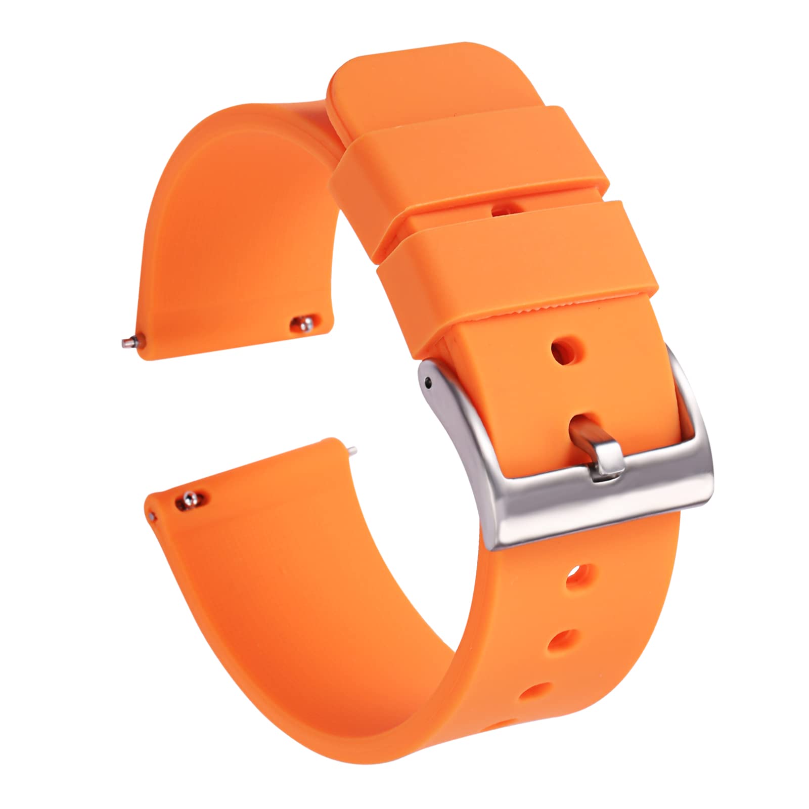 Soft Silicone Watch Bands 18-22mm Quick Release for Sports & Daily Wear